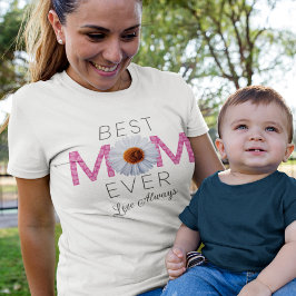 Beste Mama je mit Daisy Image Print (rosa V2) T-Shirt