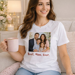 Beste Mama je mit Familienportrait T-Shirt