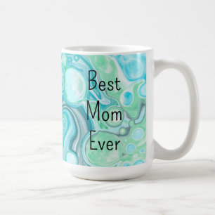 Beste Mama je mit Hübschem Blue Fluid Art Backgrou Kaffeetasse