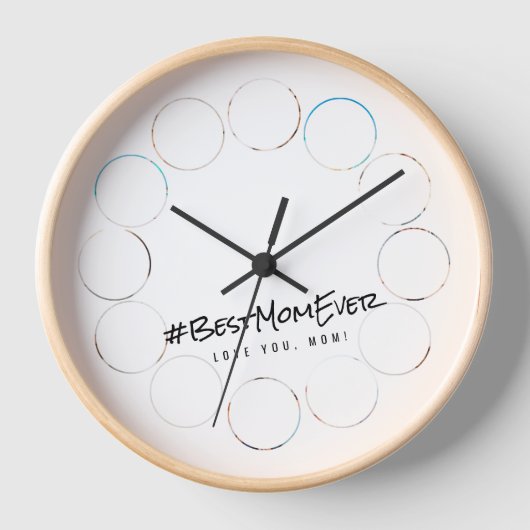 Beste Mama je Moderne 12 Fotos Familie & Haustiere Uhr (Vorderseite)
