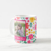 Beste Mama je Moderne Blumenfotosammlung Kaffeetasse (Vorderseite Links)