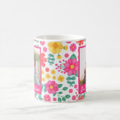 Beste Mama je Moderne Blumenfotosammlung Kaffeetasse (Mittel)