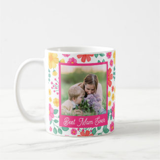 Beste Mama je Moderne Blumenfotosammlung Kaffeetasse