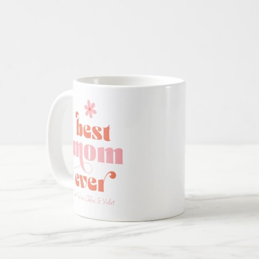 Beste Mama je Moderne Retro Typografie Kaffeetasse (Vorderseite Links)