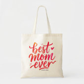 Beste Mama je Moderne Rot-Script-Typografie Tragetasche (Vorne)