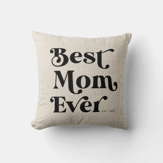 Beste Mama je Moderne rustikale Typografie Kissen (Vorderseite)