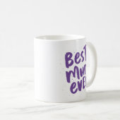 Beste Mama je moderne, trendige lila Mutter Tag Kaffeetasse (VorderseiteRechts)