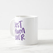 Beste Mama je moderne, trendige lila Mutter Tag Kaffeetasse (Vorderseite Links)