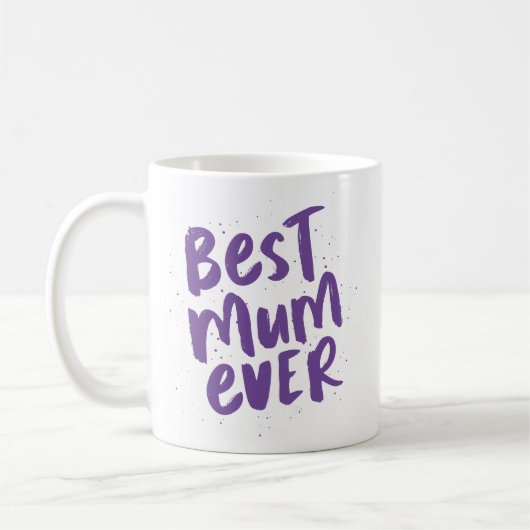 Beste Mama je moderne, trendige lila Mutter Tag Kaffeetasse (Links)