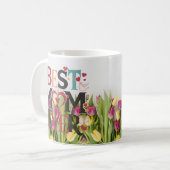 Beste Mama je Moderne Trendsetter Blume Kaffeetasse (Vorderseite Links)