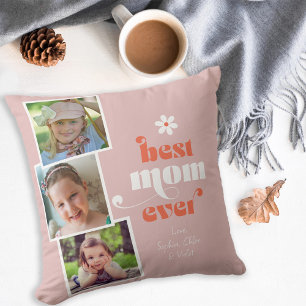 Beste Mama je Moderne Typografie 3 Foto Kissen