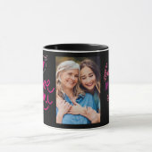 Beste Mama je Moderner Schwarzer Foto Muttertag Tasse (Zentrum)