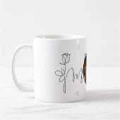 Beste Mama je Modernes Blumentypografie-Foto Kaffeetasse (Links)