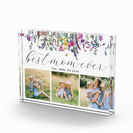 Beste Mama je Modernes Drei-Foto-Block Fotoblock (Rechts)