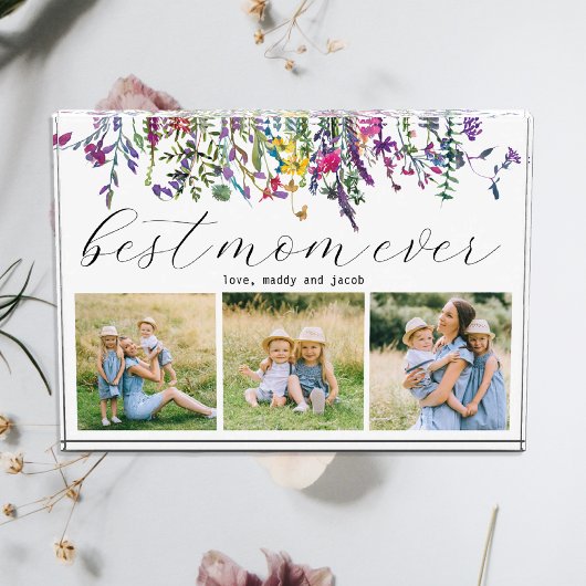 Beste Mama je Modernes Drei-Foto-Block Fotoblock