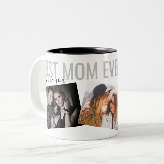 Beste Mama je Modernes, individuelles Foto Kaffeem Zweifarbige Tasse (Vorderseite Links)