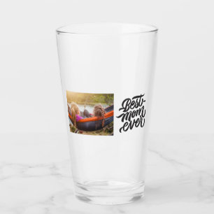 Beste Mama je Modernes Skript Personalisiertes Fot Glas
