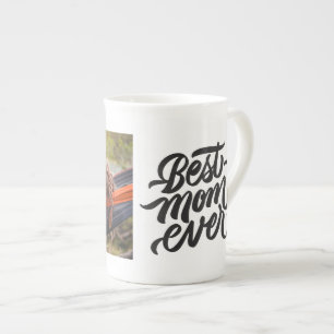 Beste Mama je Modernes Skript Personalisiertes Fot Porzellantasse