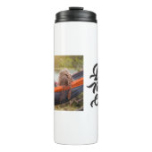 Beste Mama je Modernes Skript Personalisiertes Fot Thermosbecher (Vorderseite)