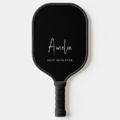 Beste Mama je Monogram Script Black Pickleball Schläger (Vorderseite)