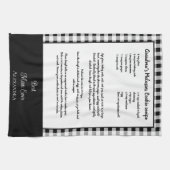 Beste Mama je, Monogramm Schwarz-weißes Büffel kar Geschirrtuch (Horizontal)