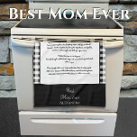 Beste Mama je, Monogramm Schwarz-weißes Büffel kar Geschirrtuch<br><div class="desc">Beste Mama je, mit Monogramm mit Namen, schwarz und weiß, Büffel kariert, Schachbrett, Vorlagenküche, Heimhandtuch. Fügen Sie Ihre Großmutter, Großmutter oder Mama's Rezept hinzu. Erschaffen Sie den perfekten Sake, ein unvergessliches Geschenk für Wiedersehen, Familienaltern, Geburtstage oder Koch Bäckereien. Melden Sie uns für Ihre Designbedürfnisse, wir sind hier, um zu helfen,...</div>