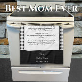 Beste Mama je, Monogramm Schwarz-weißes Büffel kar Geschirrtuch