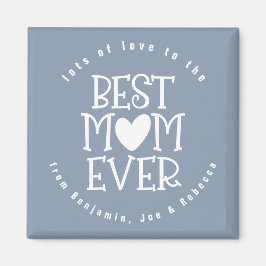 Beste Mama je Mum Name White Dusty Blue Magnet