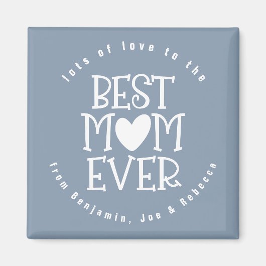 Beste Mama je Mum Name White Dusty Blue Magnet (Vorne)