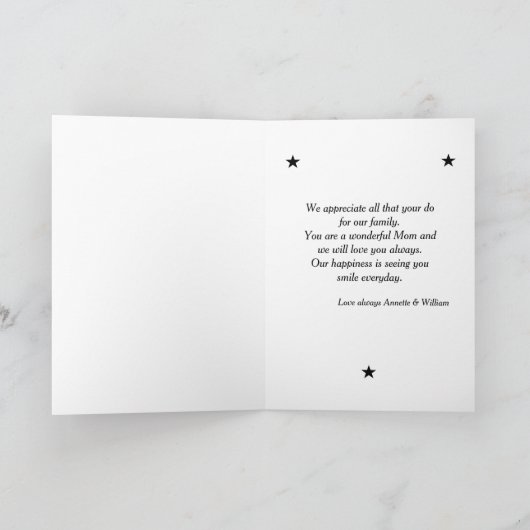 Beste Mama je Mutter Familie Foto Gold Schwarz Karte (Innenseite)