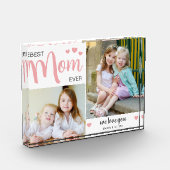 Beste Mama je Mutter Rosa am Tag Fotoblock (Links)