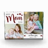 Beste Mama je Mütter Tag Deep Red Fotoblock (Vorderseite)