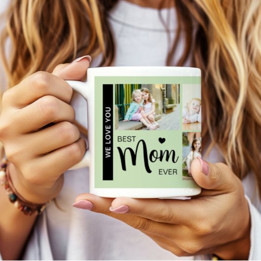 Beste Mama je Mütter Tag Foto Grün Kaffeetasse