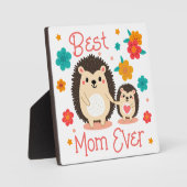 Beste Mama je Mutter und Baby-Igel Fotoplatte (Vorderseite)