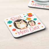 Beste Mama je Mutter und Baby-Igel Getränkeuntersetzer (Linke Seite)
