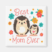 Beste Mama je Mutter und Baby-Igel Magnet (Vorne)