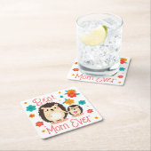 Beste Mama je Mutter und Baby-Igel Rechteckiger Pappuntersetzer (Vor Ort)