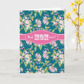 Beste Mama je Muttertag Apple Blossom Dunkelblau Karte (Gelbe Blume)