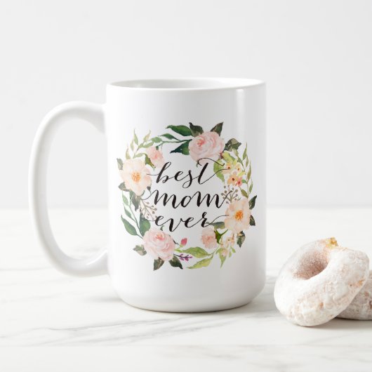 Beste Mama je, Muttertag, Blumenreath-6 Kaffeetasse (Mit Donut)