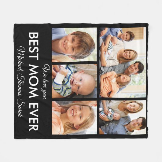 Beste Mama je Muttertag FotoCollage Fleecedecke (Vorderseite (Horizontal))