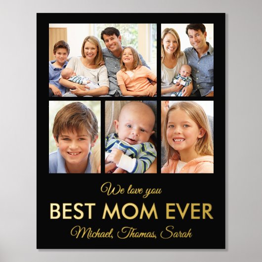 Beste Mama je Muttertag FotoCollage Foliendrucke (Vorderseite)