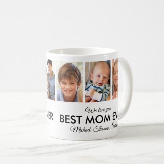 Beste Mama je Muttertag FotoCollage Kaffeetasse (VorderseiteRechts)