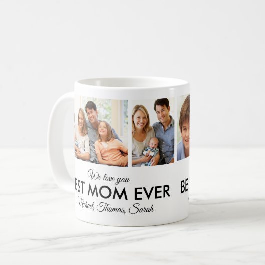 Beste Mama je Muttertag FotoCollage Kaffeetasse (Vorderseite Links)