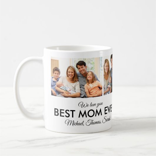 Beste Mama je Muttertag FotoCollage Kaffeetasse (Links)