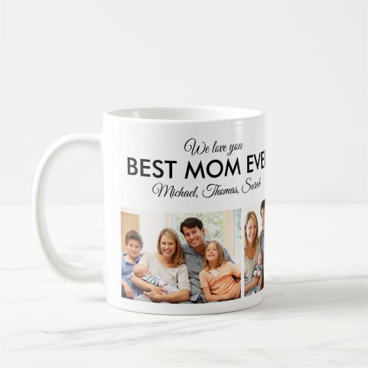 Beste Mama je Muttertag FotoCollage Kaffeetasse (Links)