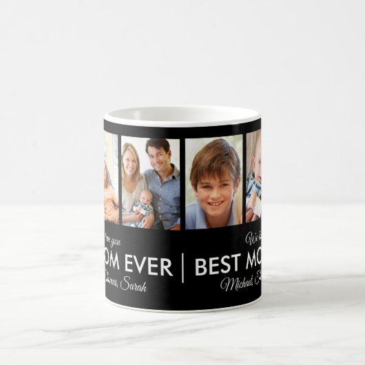 Beste Mama je Muttertag FotoCollage Kaffeetasse (Mittel)