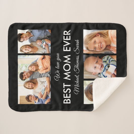 Beste Mama je Muttertag FotoCollage Sherpadecke (Vorderseite (Horizontal))