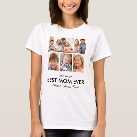 Beste Mama je Muttertag FotoCollage T-Shirt (Vorderseite)