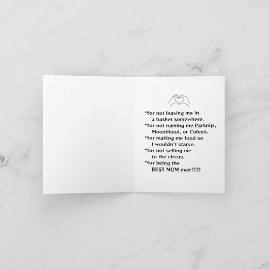 Beste Mama je Muttertag Karte (Innenseite)