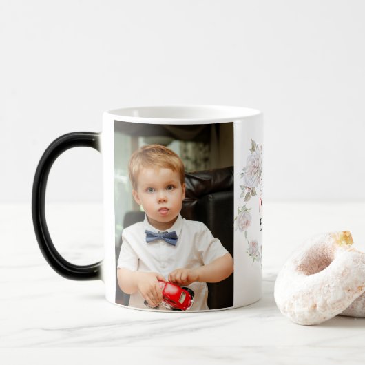 Beste MAMA je Muttertag Kinderbett FotoCollage Verwandlungstasse (Mit Donut)